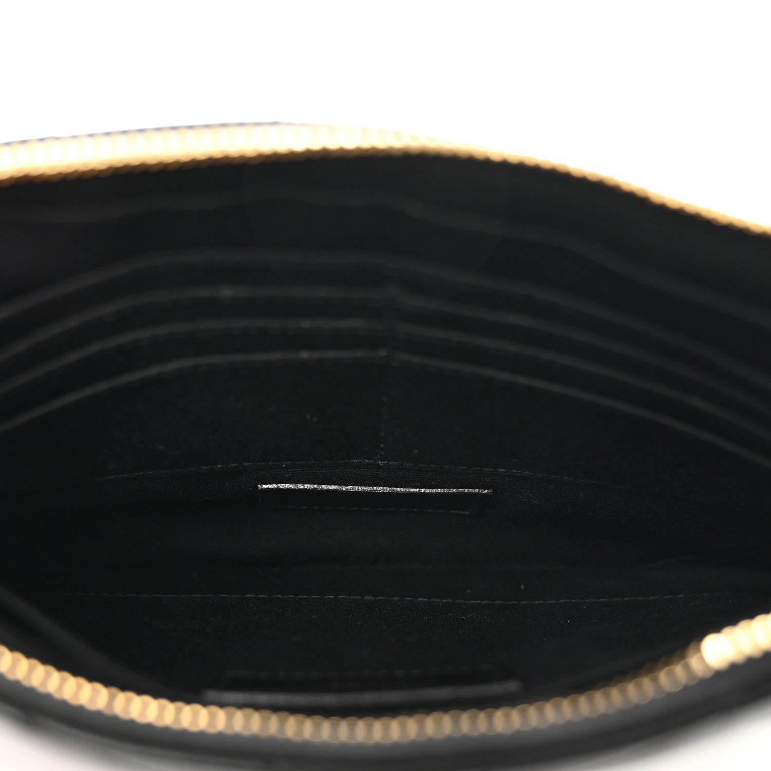 Saint Laurent Calfskin Matelasse Chevron Monogram A5 Wristlet Black 5 of 7