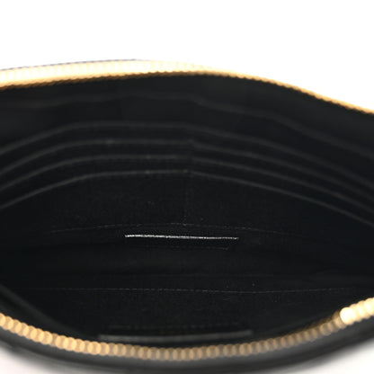 Saint Laurent Calfskin Matelasse Chevron Monogram A5 Wristlet Black 5 of 7