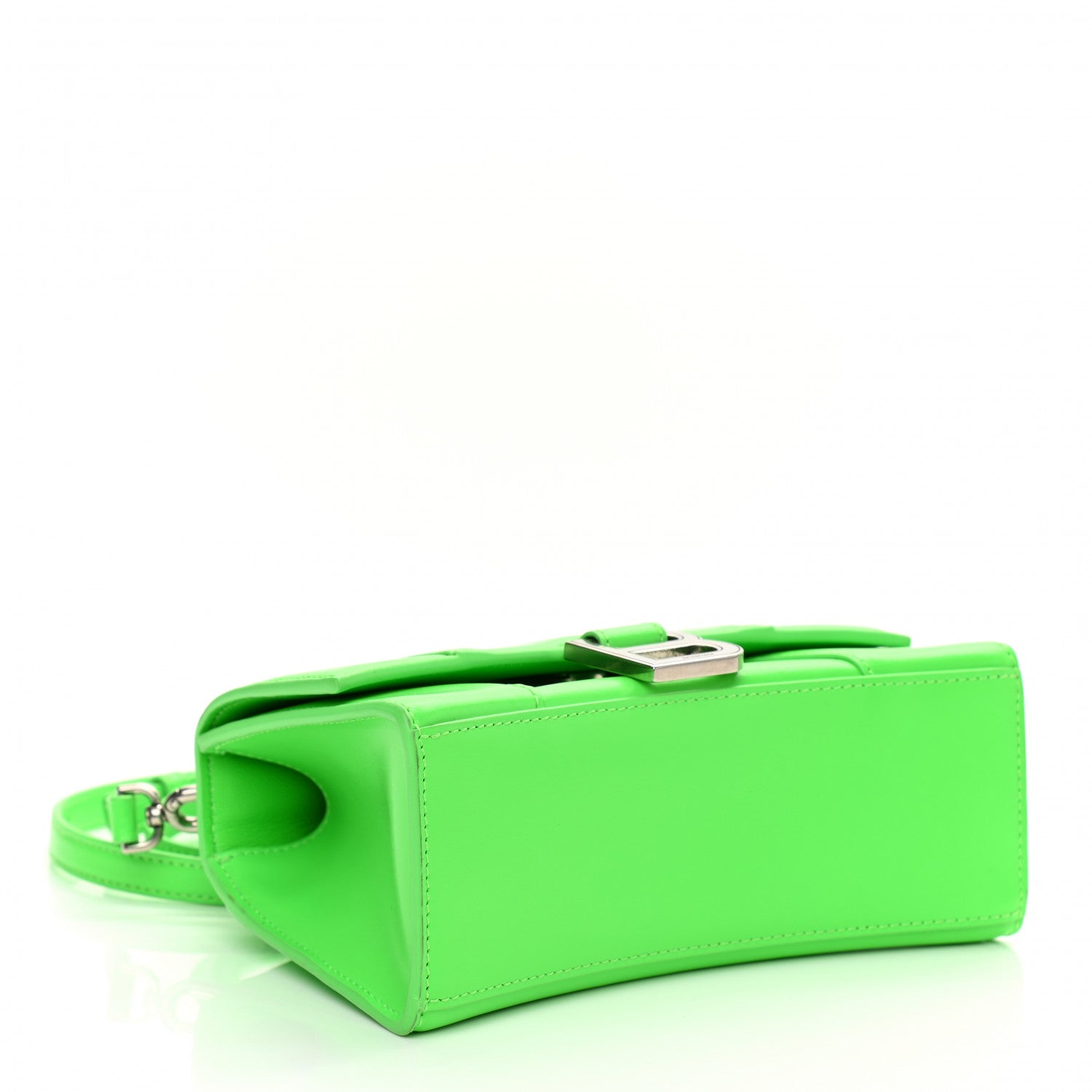 Balenciaga Shiny Box Calfskin Hourglass Top Handle Bag XS Fluo Green 4 of 15