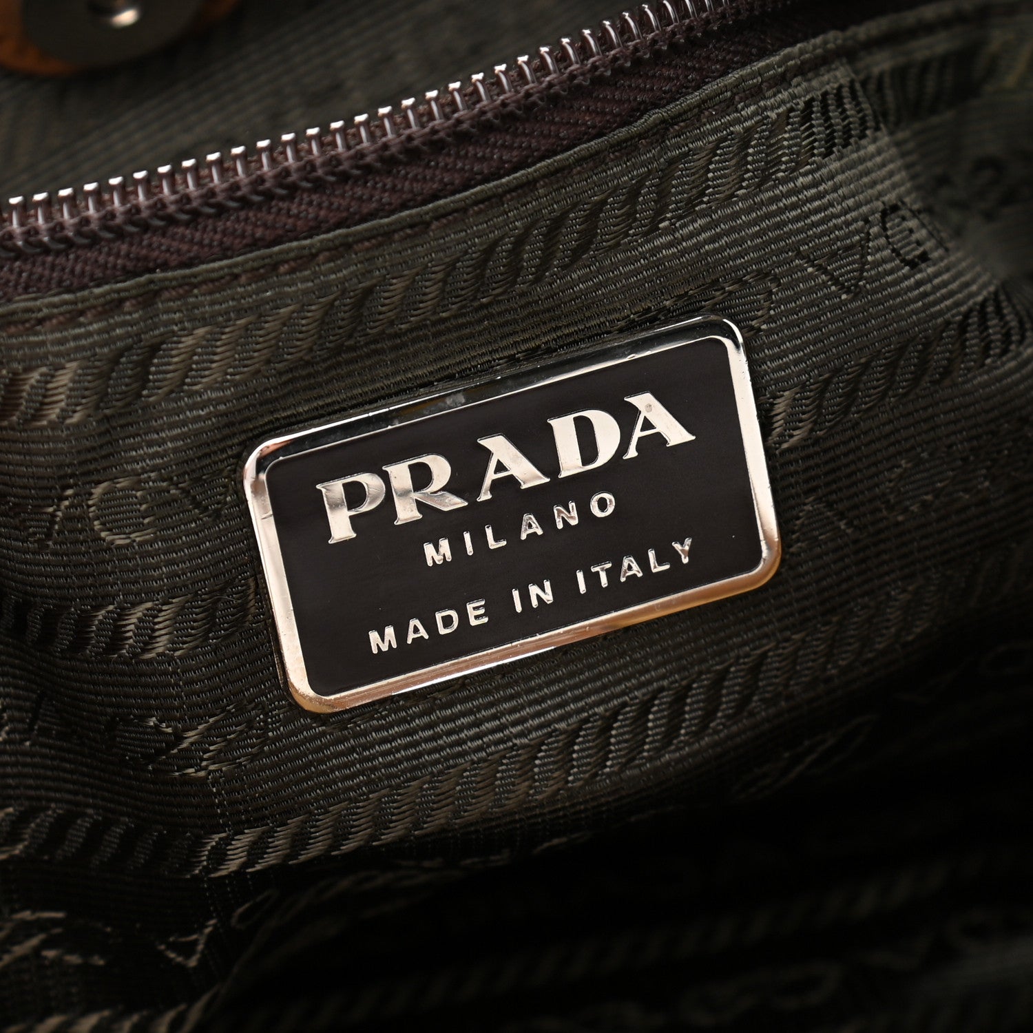 Prada Tessuto Nylon Saffiano Tote Brown 8 of 9