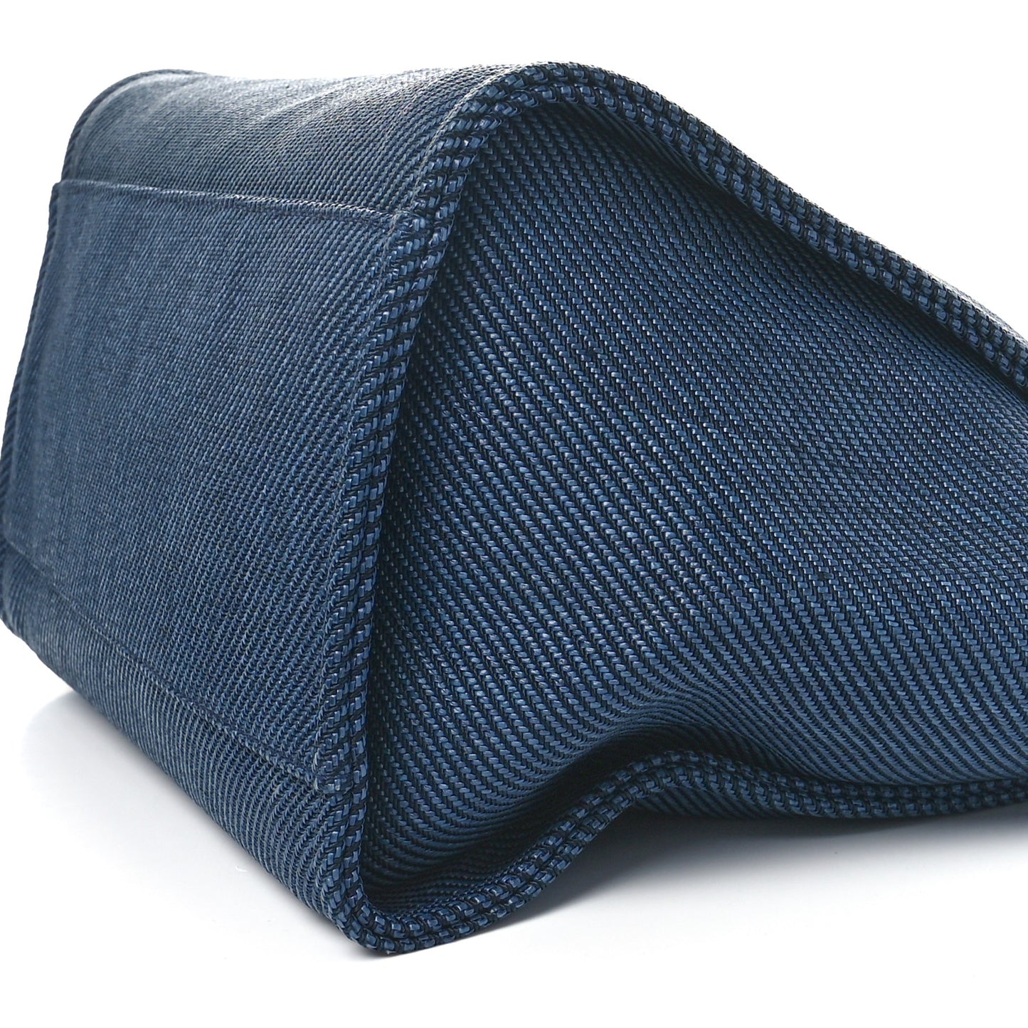 Mixed Fibers Calfskin Medium Deauville Tote Navy Blue