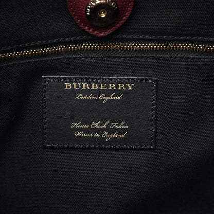 Burberry Derby Calfskin House Check Large Banner Tote Mahogany Red 7 of 10
