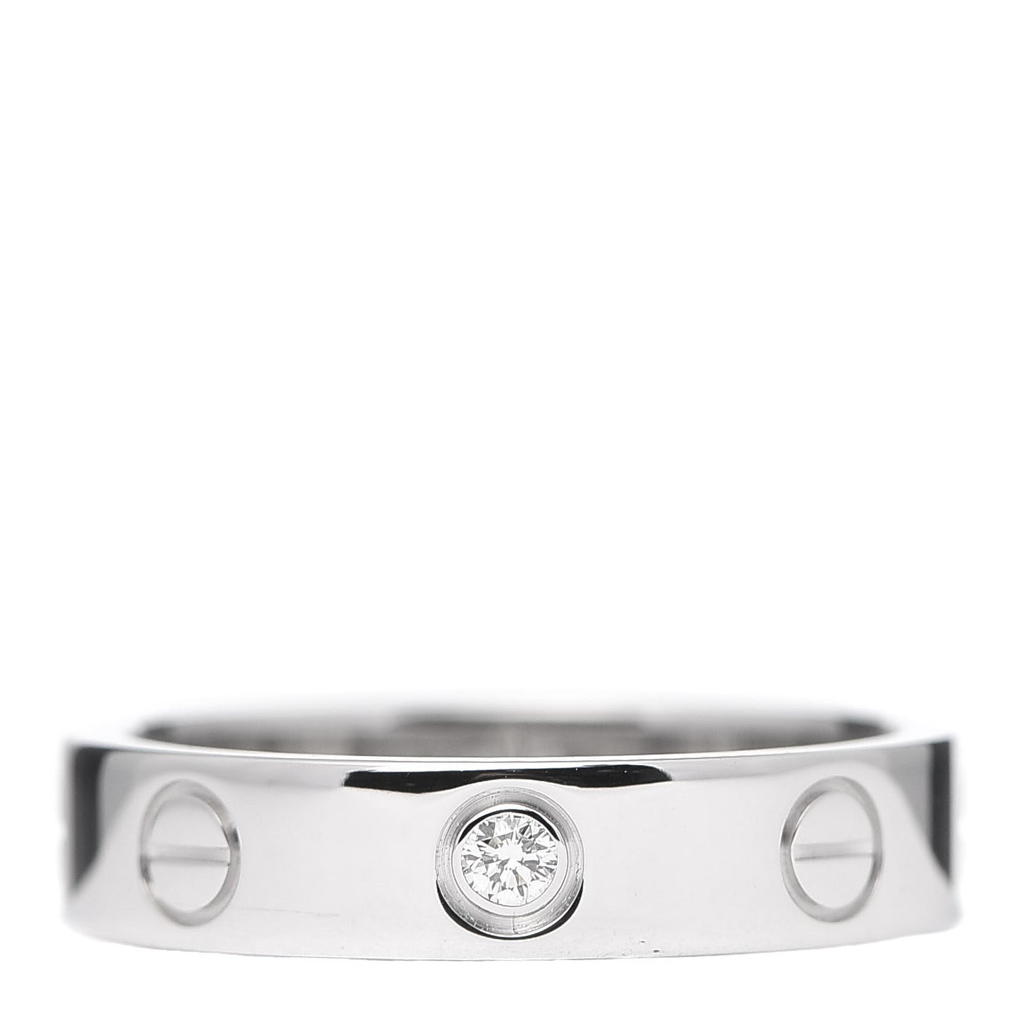 18K White Gold Diamond 4mm LOVE Wedding Band Ring 48 4.5