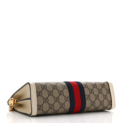 Gucci GG Supreme Monogram Textured Calfskin Web Small Ophidia Chain Shoulder Bag Beige Ebony Mystic White 4 of 11