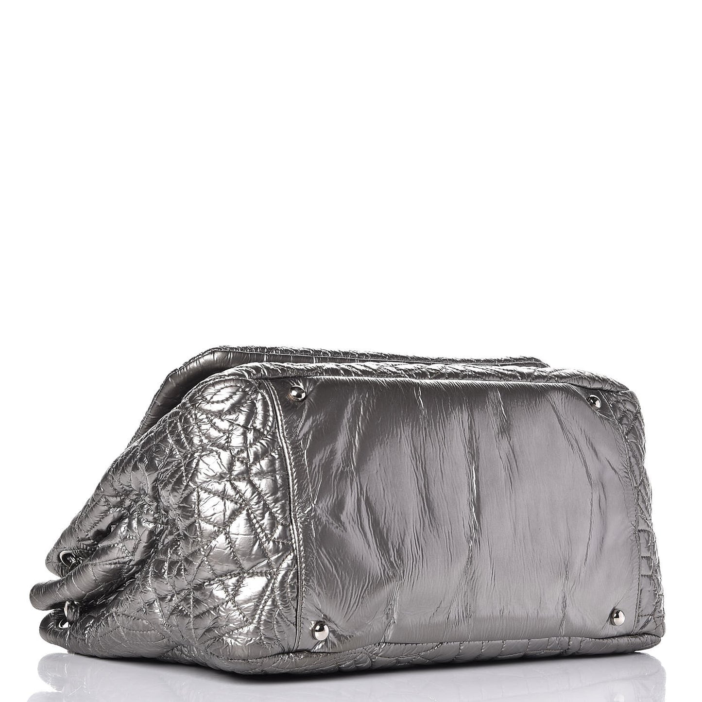 Vinyl Graphic Edge Accordion Flap Bag Silver