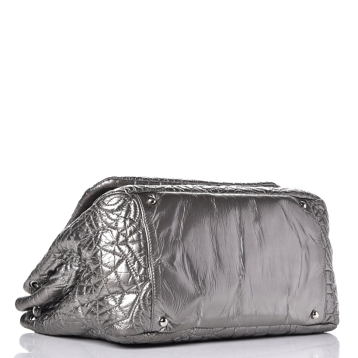 Chanel Vinyl Graphic Edge Accordion Flap Bag Silver 4 of 9