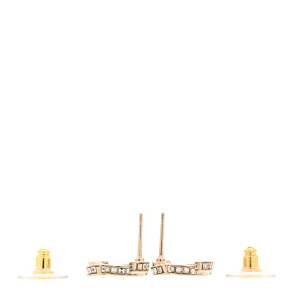Chanel Metal Baguette Crystal CC Earrings Gold 3 of 5
