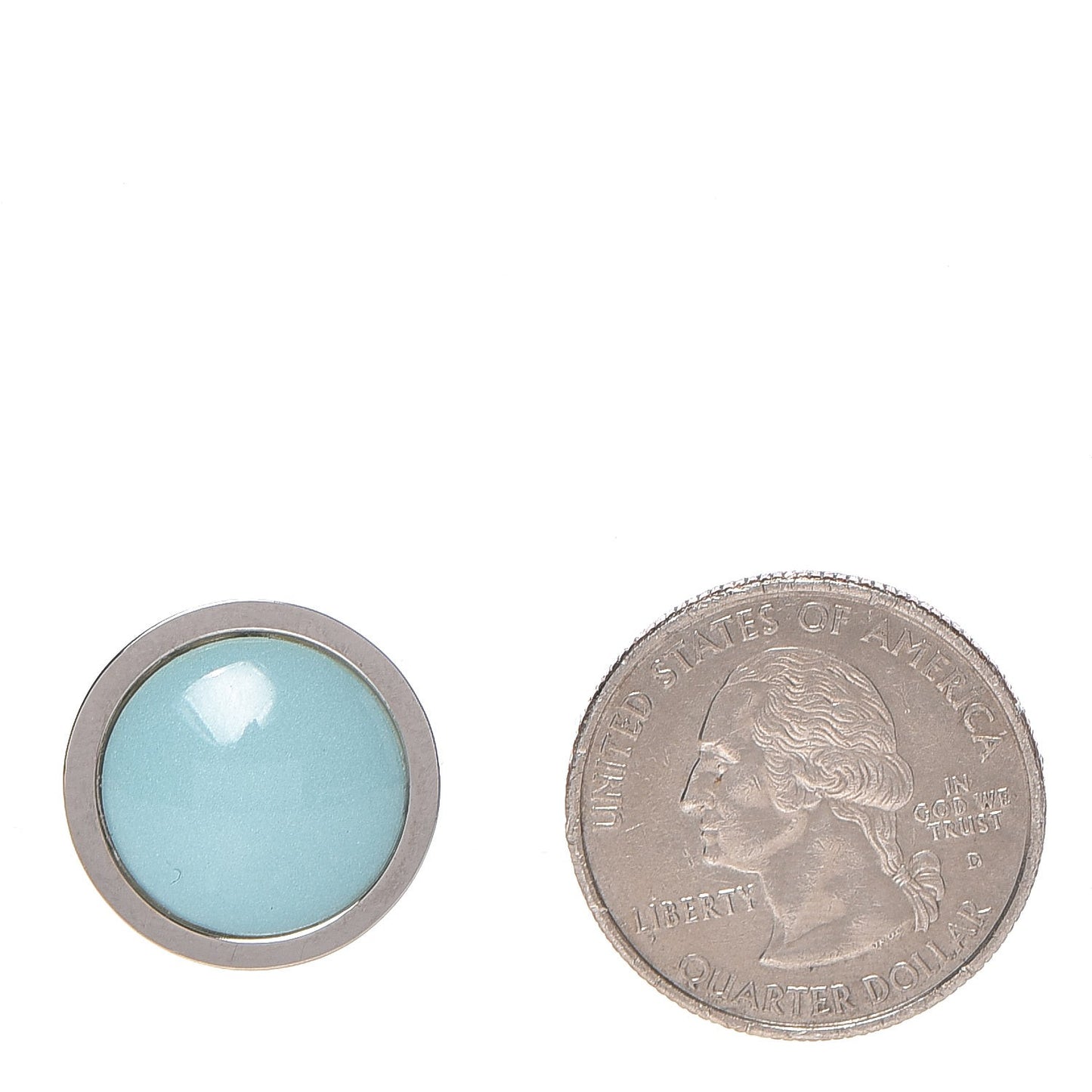Enamel Eclipse Clip On Earrings Turquoise