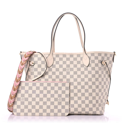 Louis Vuitton Damier Azur Braided Neverfull MM Pink 1 of 9