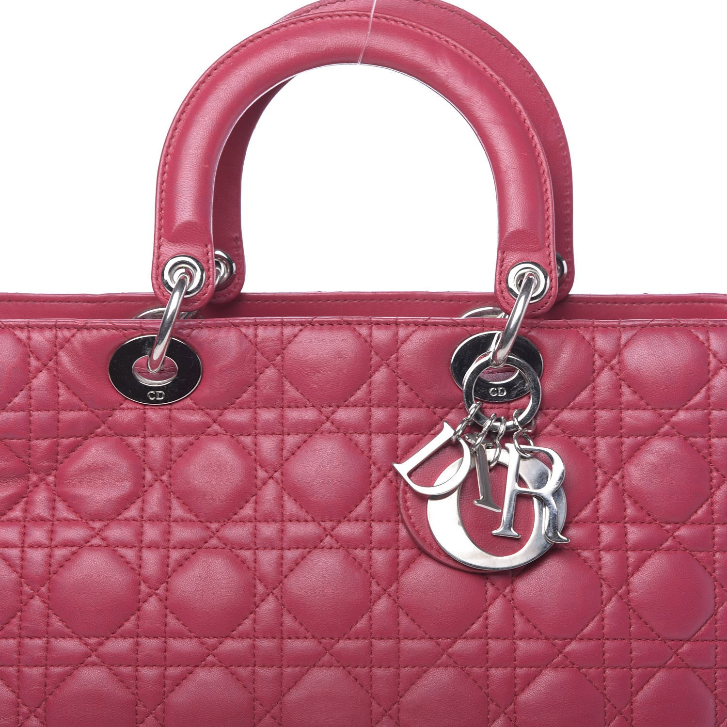 Christian Dior Lambskin Cannage Large Lady Dior Pink 9 of 13