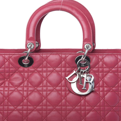 Christian Dior Lambskin Cannage Large Lady Dior Pink 9 of 13