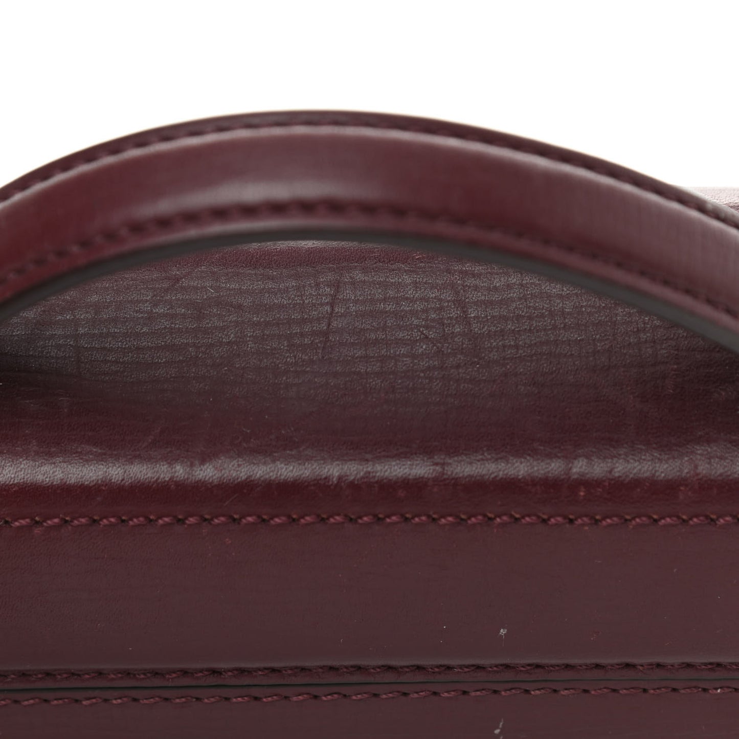 Textured Calfskin Mini Pandora Box Chain Crossbody Bag Oxblood