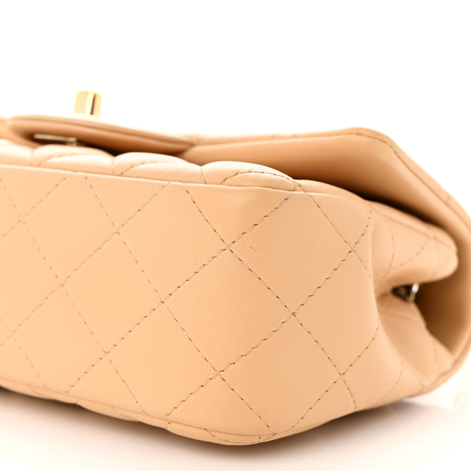 Chanel Lambskin Quilted Mini Rectangular Flap Beige 10 of 12