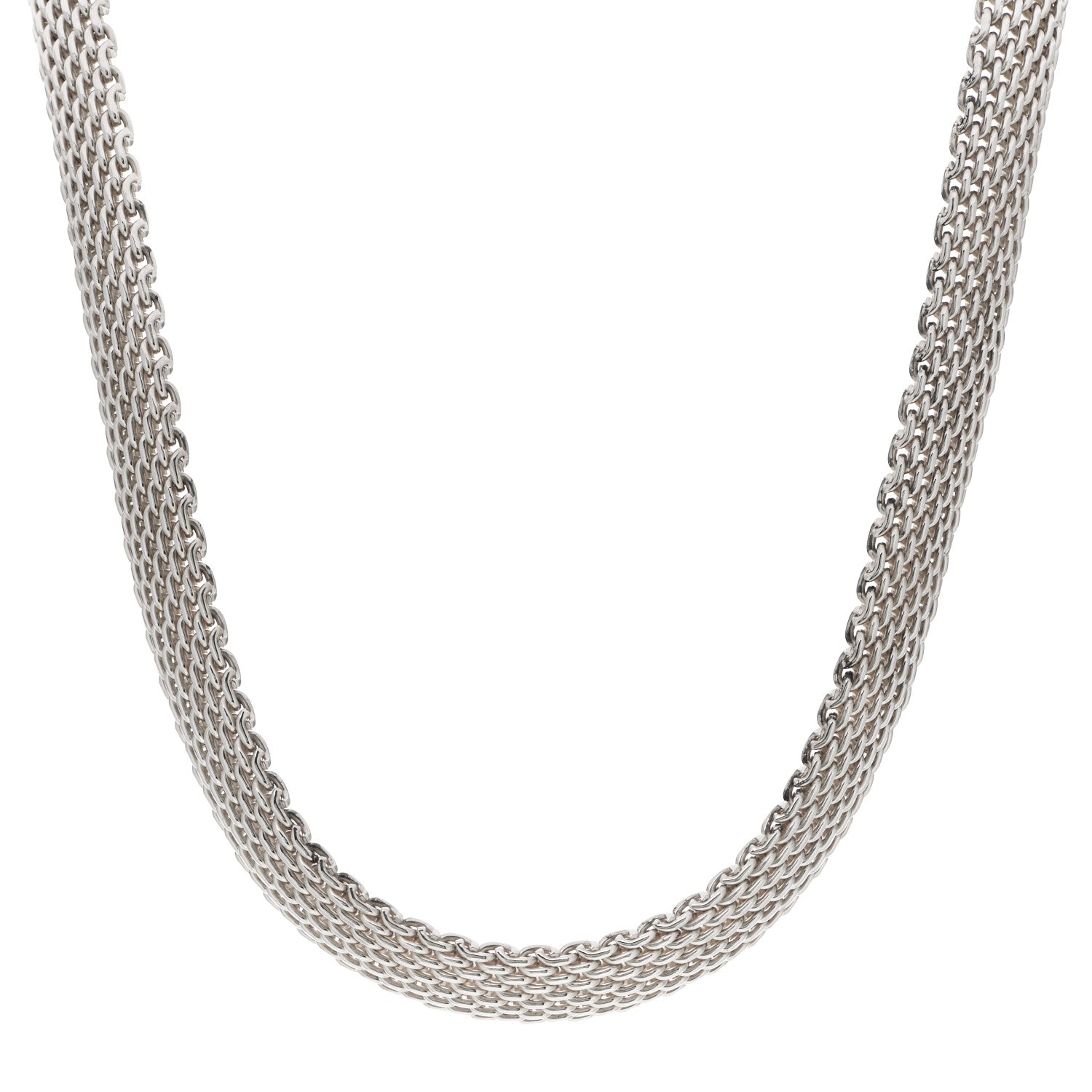 Tiffany Sterling Silver Somerset Mesh Necklace 1 of 5