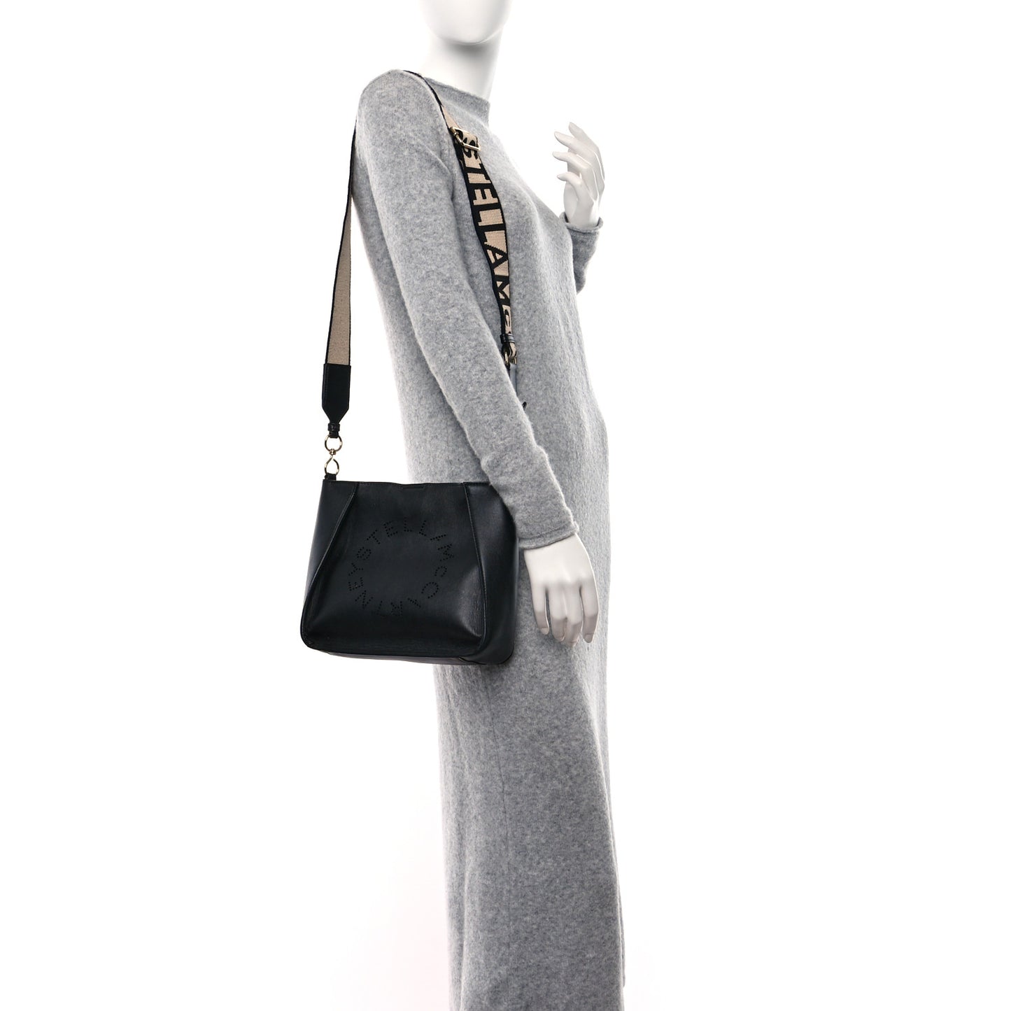 Eco Alter Nappa Perforated Logo Mini Crossbody Black