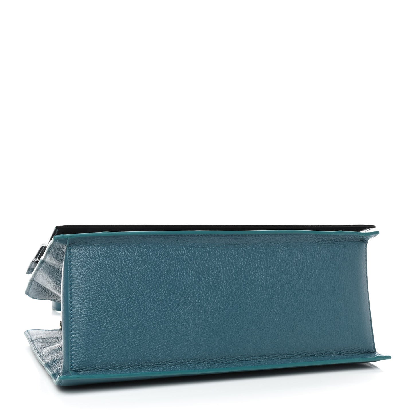 Patent Goatskin Medium Milano Tote Deep Lagoon Black
