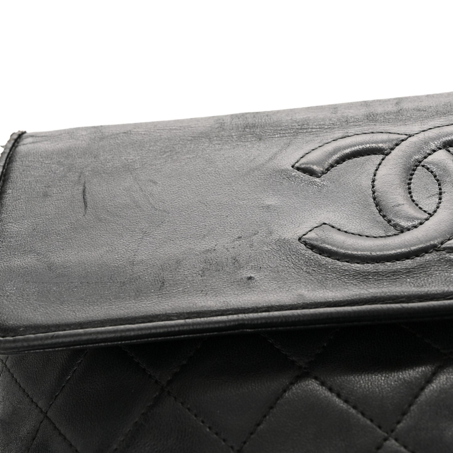 Lambskin Quilted CC Tassel Flap Black