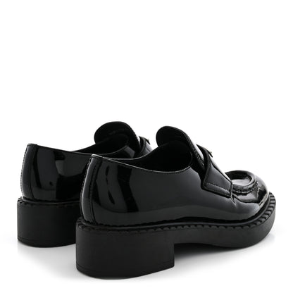 Prada Vernice Triangle 50mm Loafers 37 Black 5 of 12