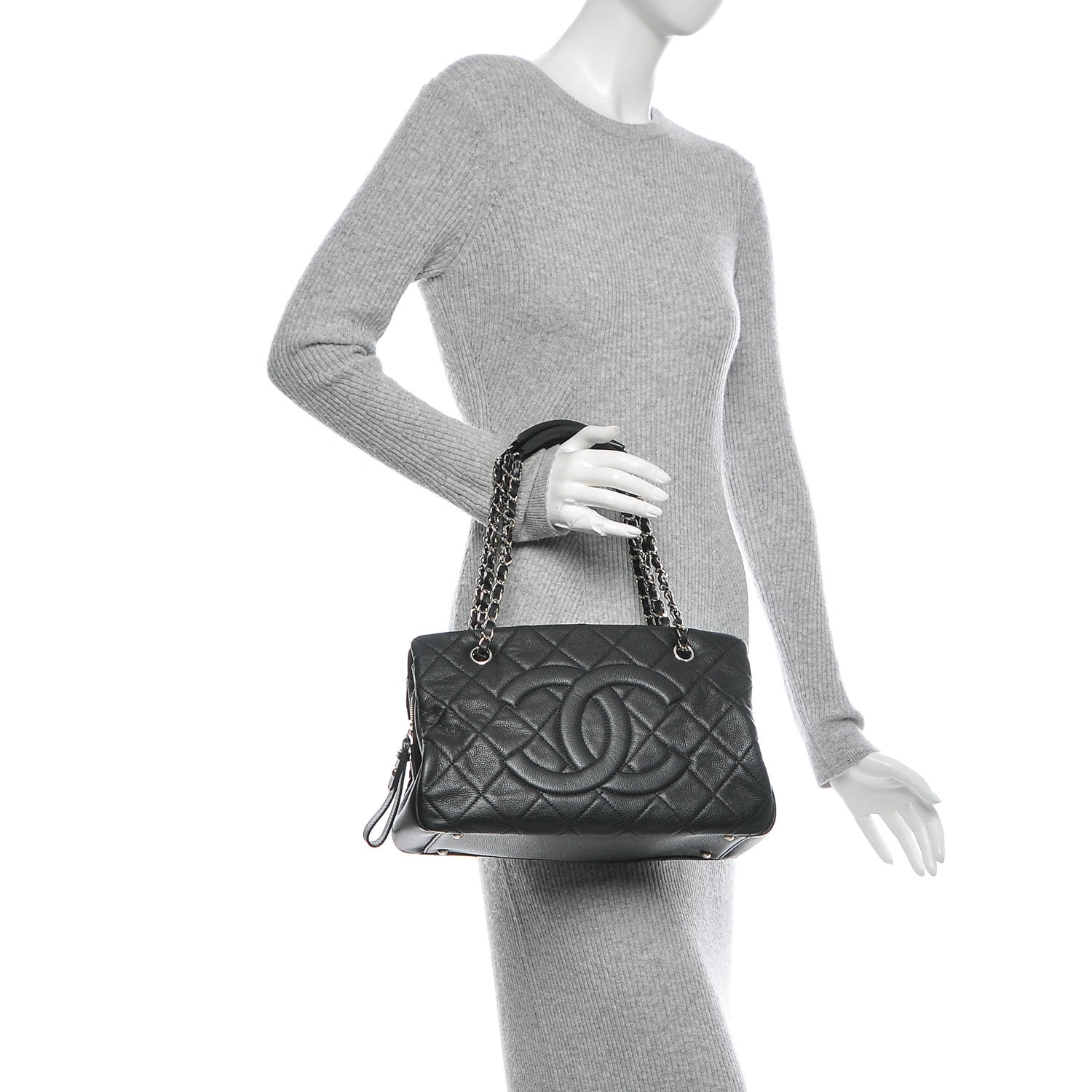 Chanel Caviar CC Timeless Tote Black 2 of 7