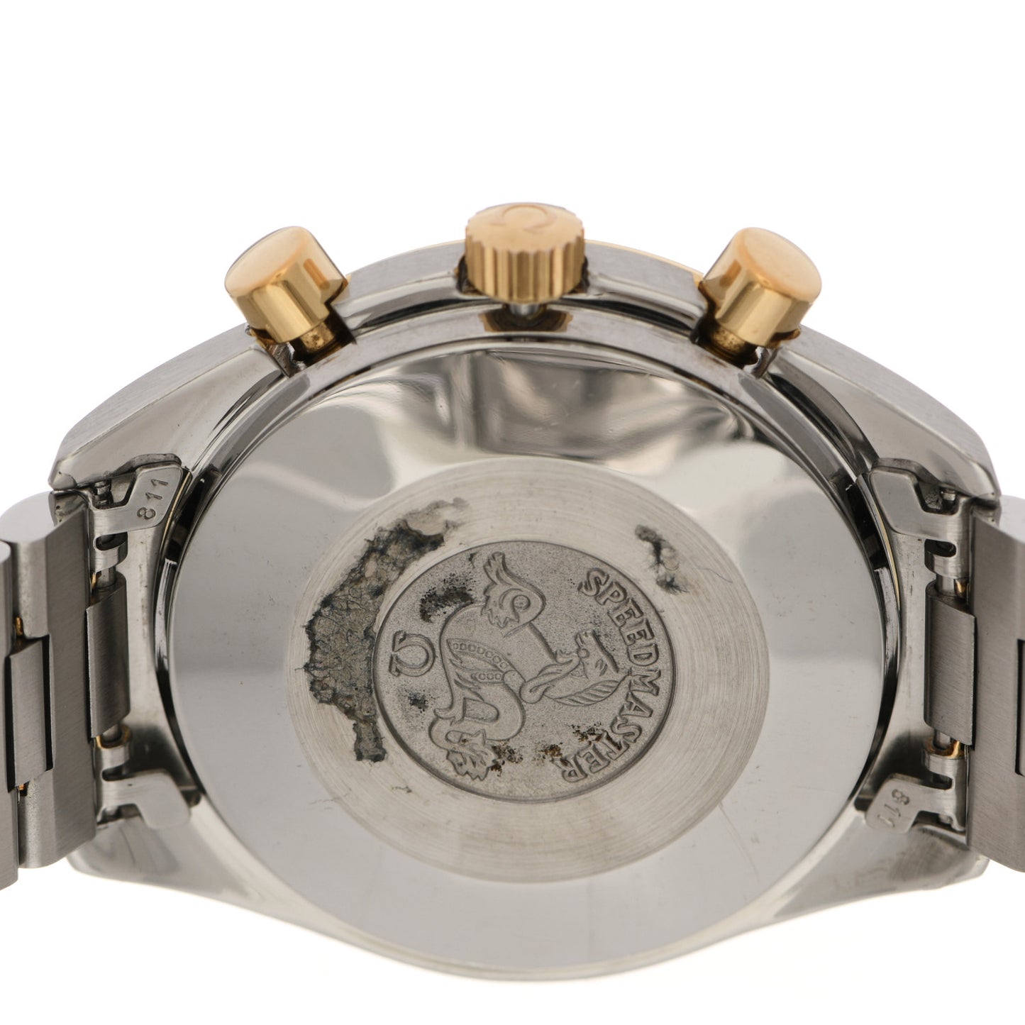 Stainless Steel 18K Yellow Gold 39mm Speedmaster Chronograph Automatic Watch White 175.00.33