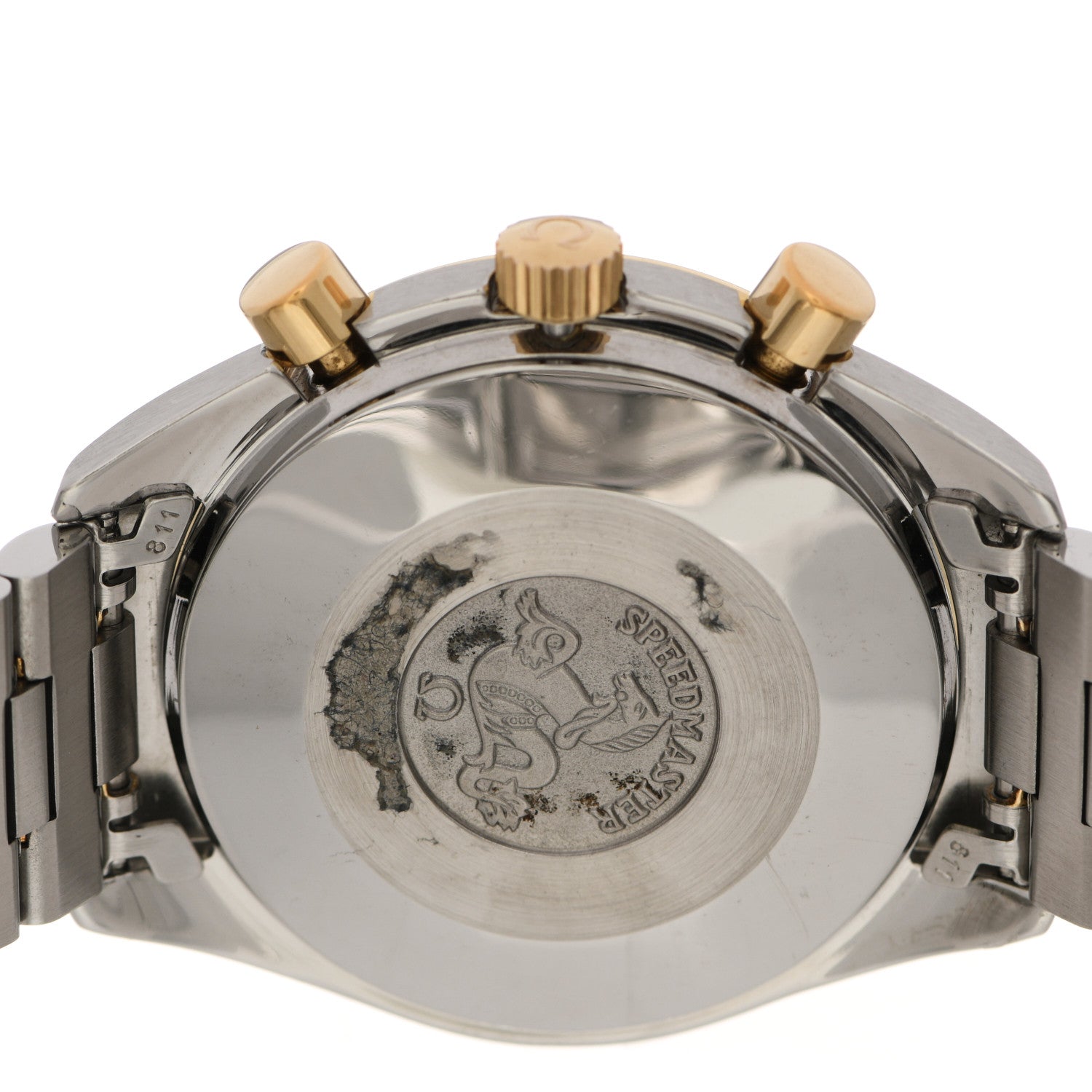 Omega Stainless Steel 18K Yellow Gold 39mm Speedmaster Chronograph Automatic Watch White 175.00.33 4 of 7