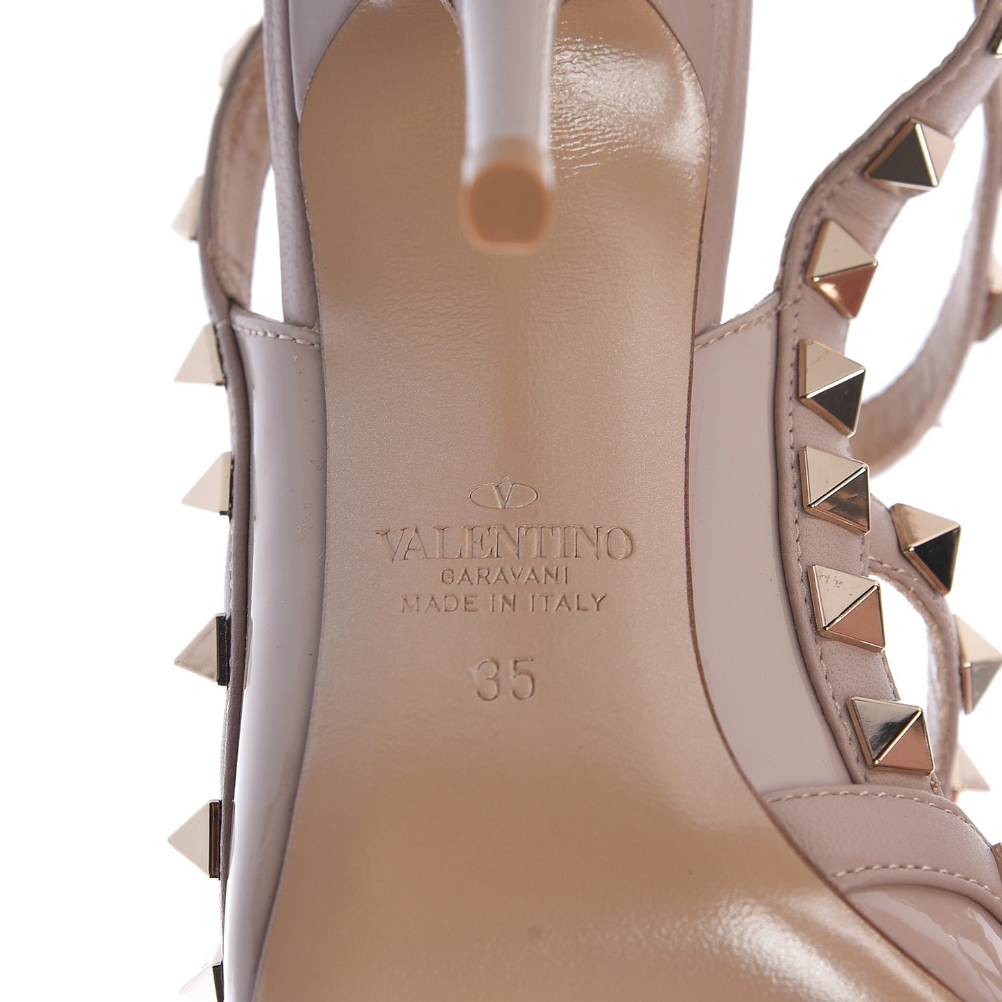 Patent Rockstud Ankle Strap Pumps 35 Poudre
