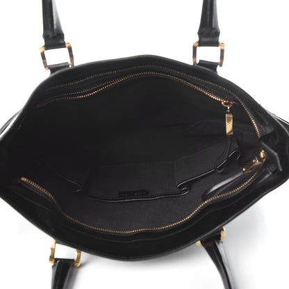 Burberry House Check Bridle Calfskin Tote Black 5 of 7