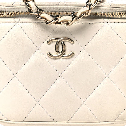 Chanel Lambskin Quilted My Chanel Lady Vanity Case With Chain White 8 of 13