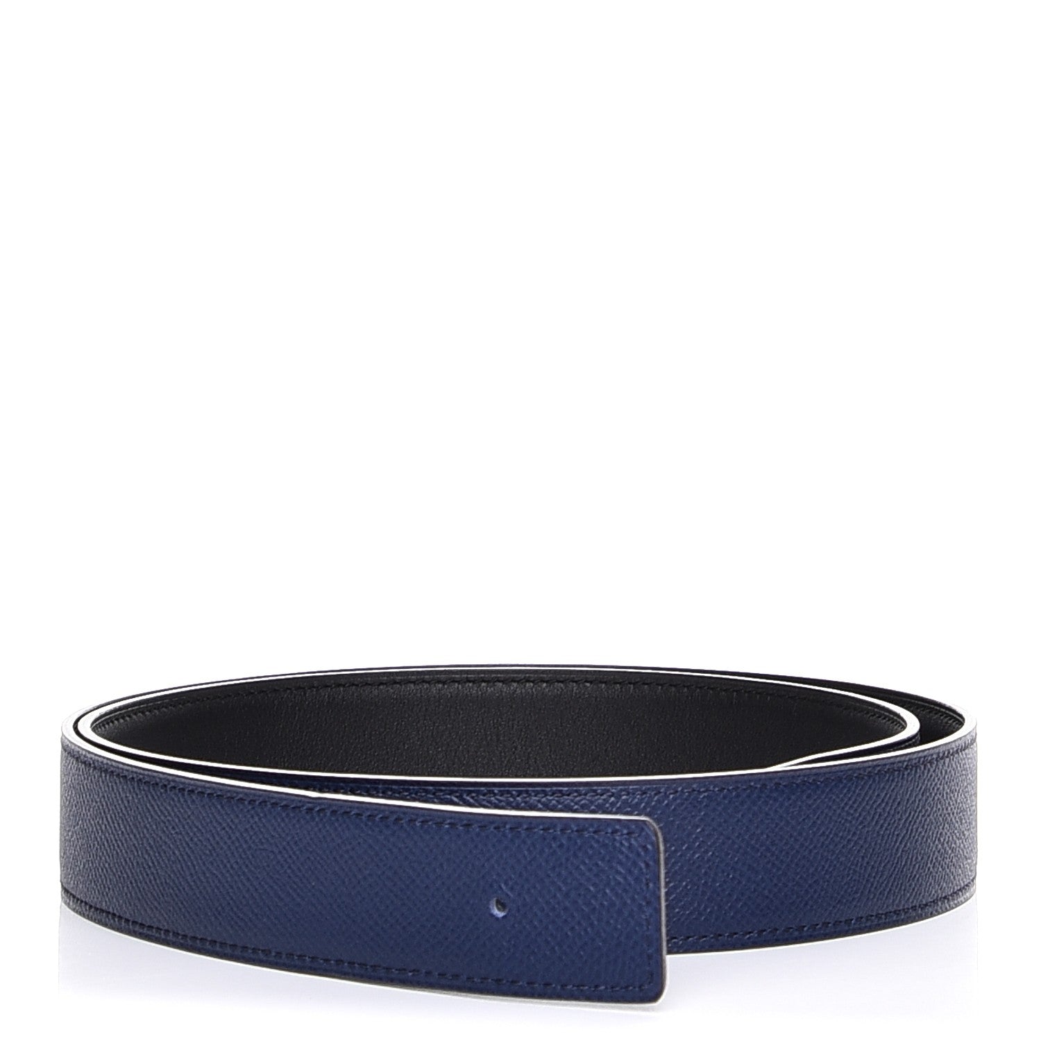 Hermes Swift Epsom 32mm Reversible Belt Strap 95 Black Bleu Saphir 1 of 6