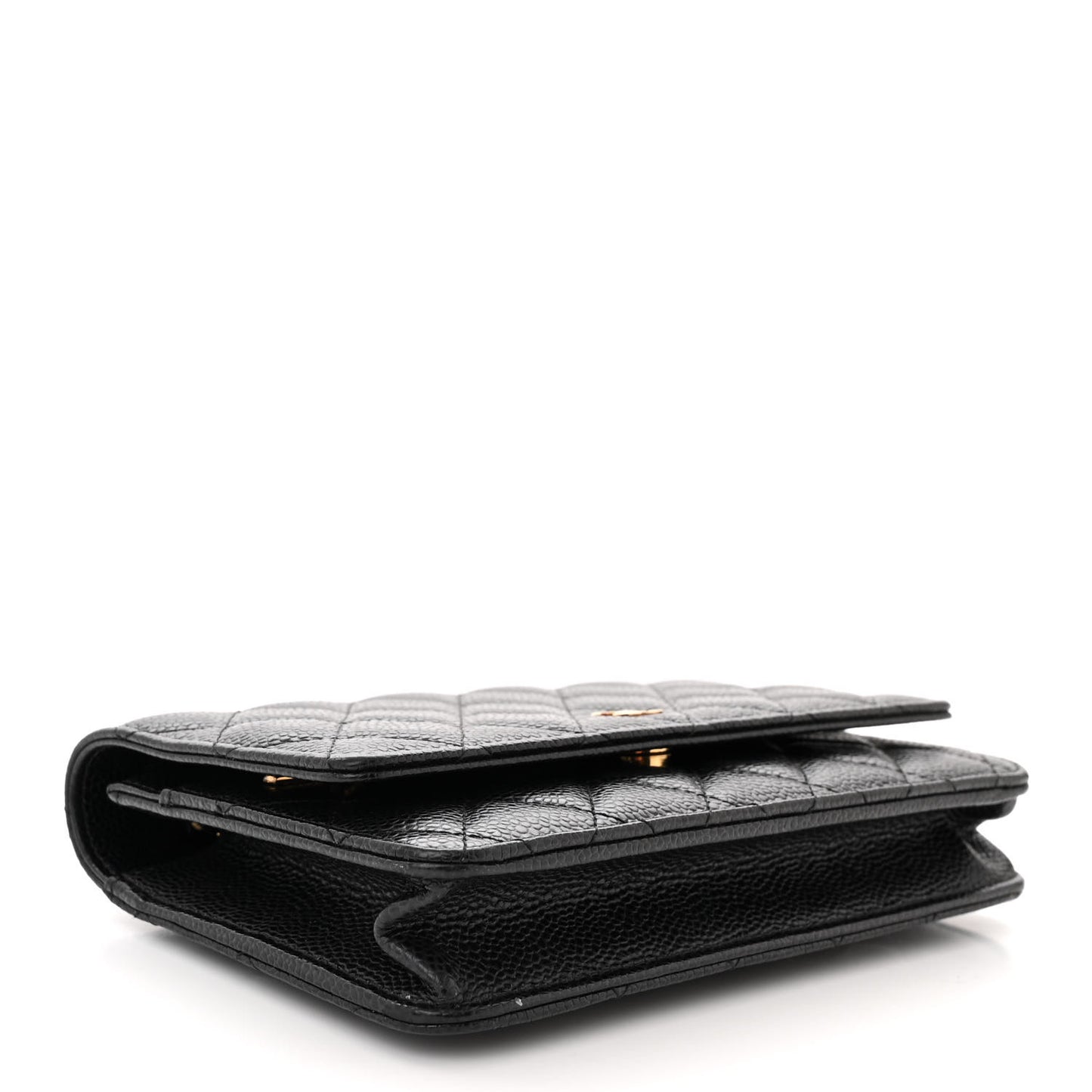 Caviar Quilted Wallet on Chain WOC Black