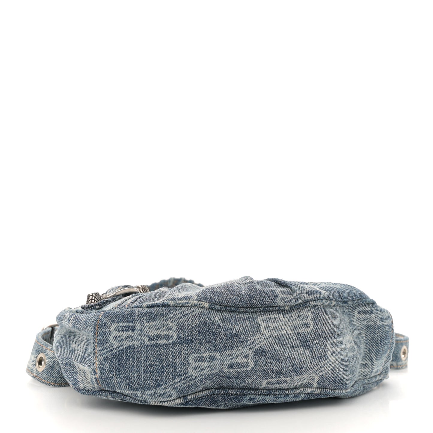 Denim BB Monogram Le Cagole Shoulder Bag XS Blue