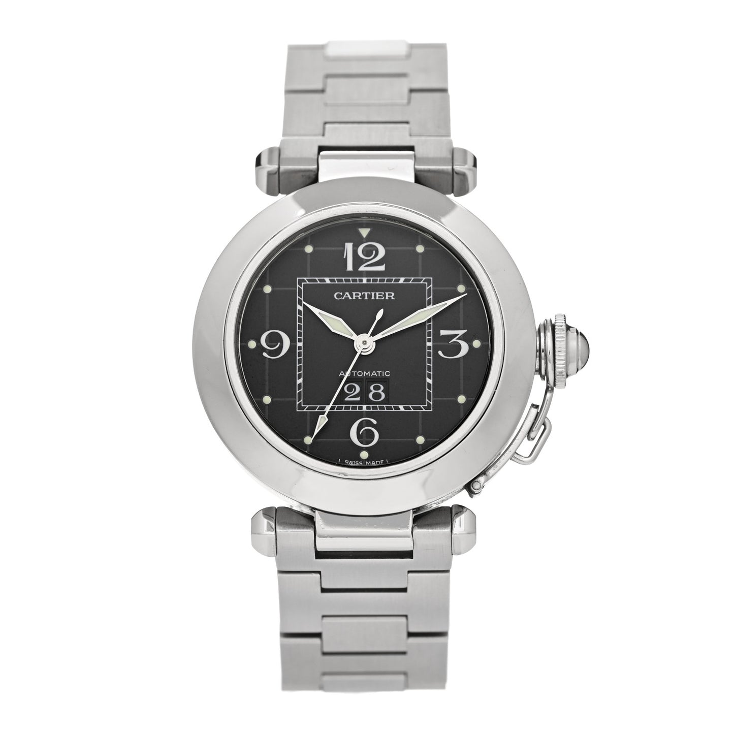 Stainless Steel 35mm Pasha C Big Date Automatic Watch Black