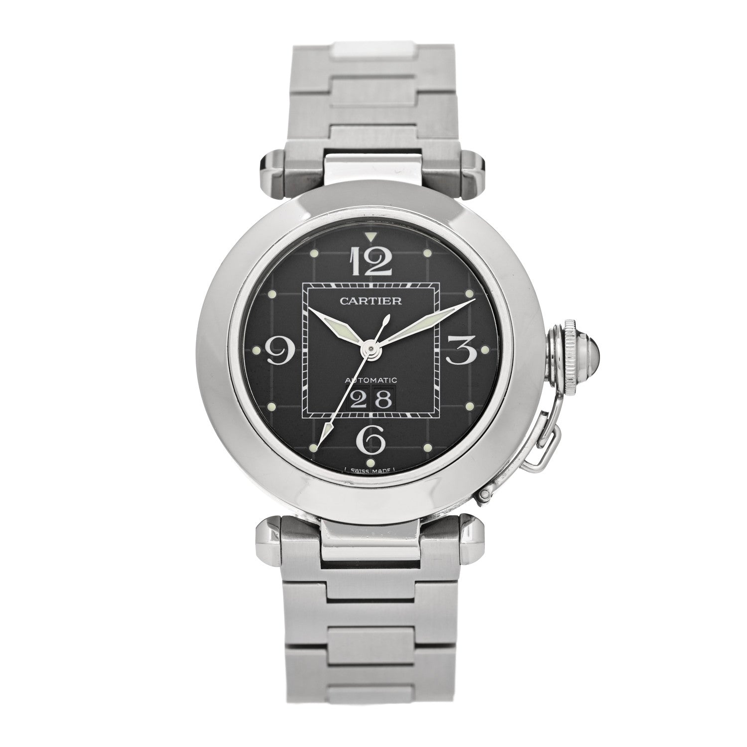 Cartier Stainless Steel 35mm Pasha C Big Date Automatic Watch Black 1 of 4