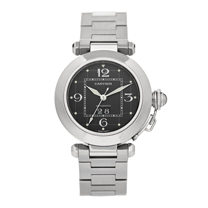Cartier Stainless Steel 35mm Pasha C Big Date Automatic Watch Black 1 of 4