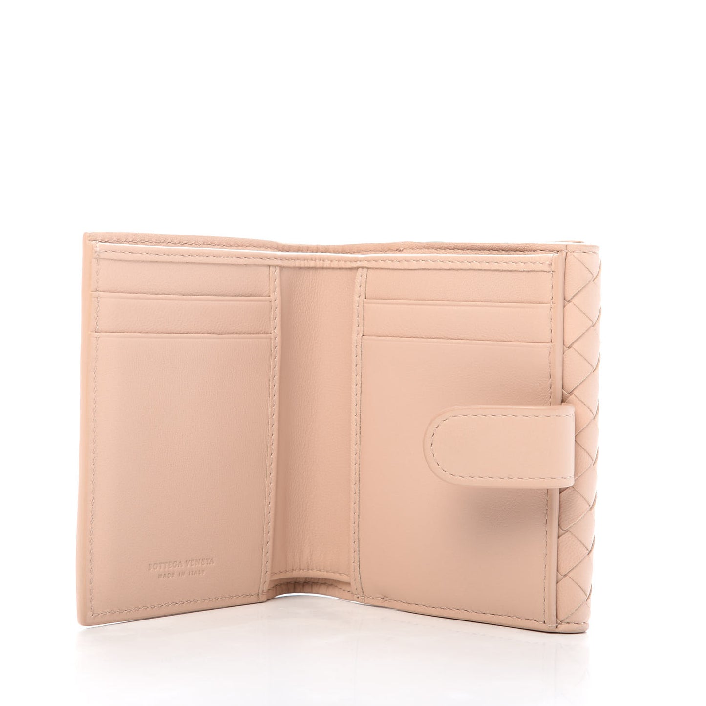 Nappa Intrecciato French Flap Wallet Flamingo