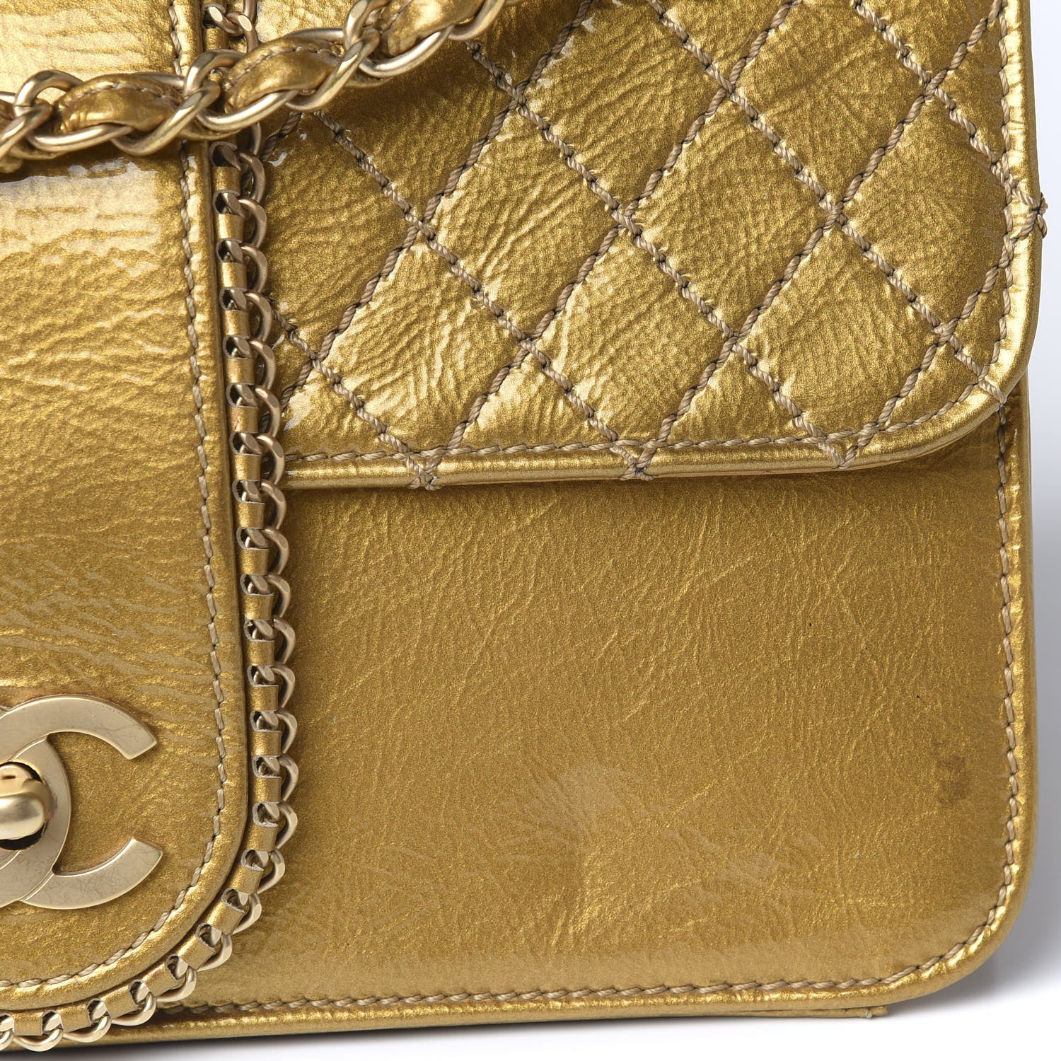 Chanel Patent Medium Madison Flap Gold 8 of 15