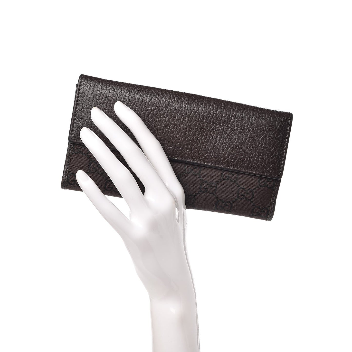 Canvas Monogram Calfskin Continental Wallet Brown