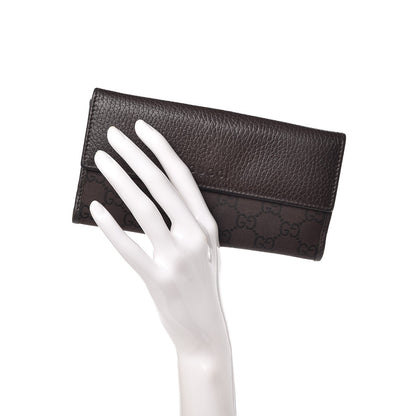 Gucci Canvas Monogram Calfskin Continental Wallet Brown 2 of 13