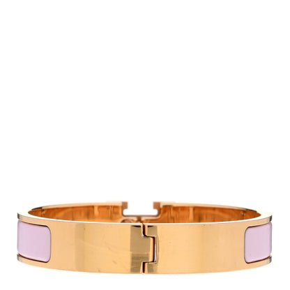 Hermes Enamel Narrow Clic Clac H Bracelet PM Rose Dragee 3 of 4