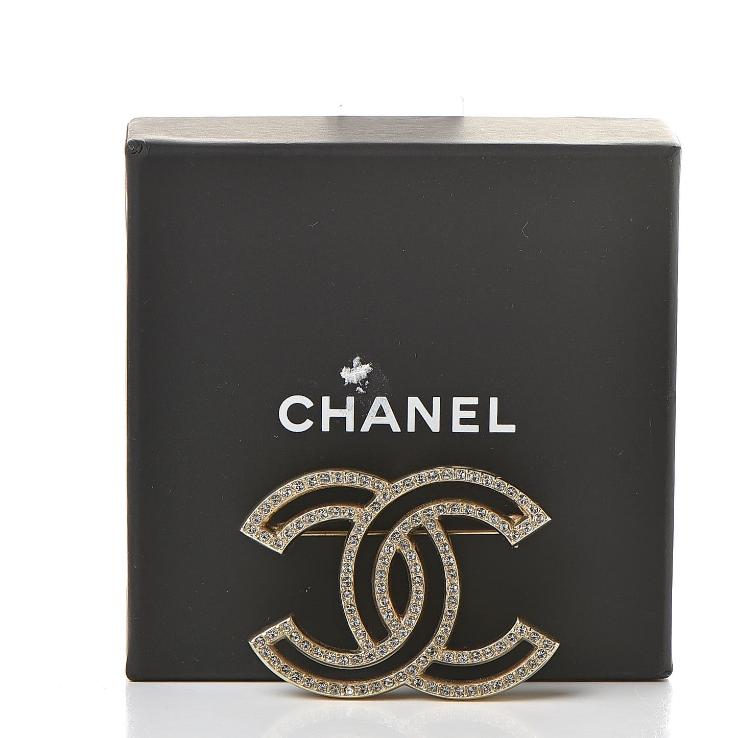 Crystal CC Brooch Light Gold