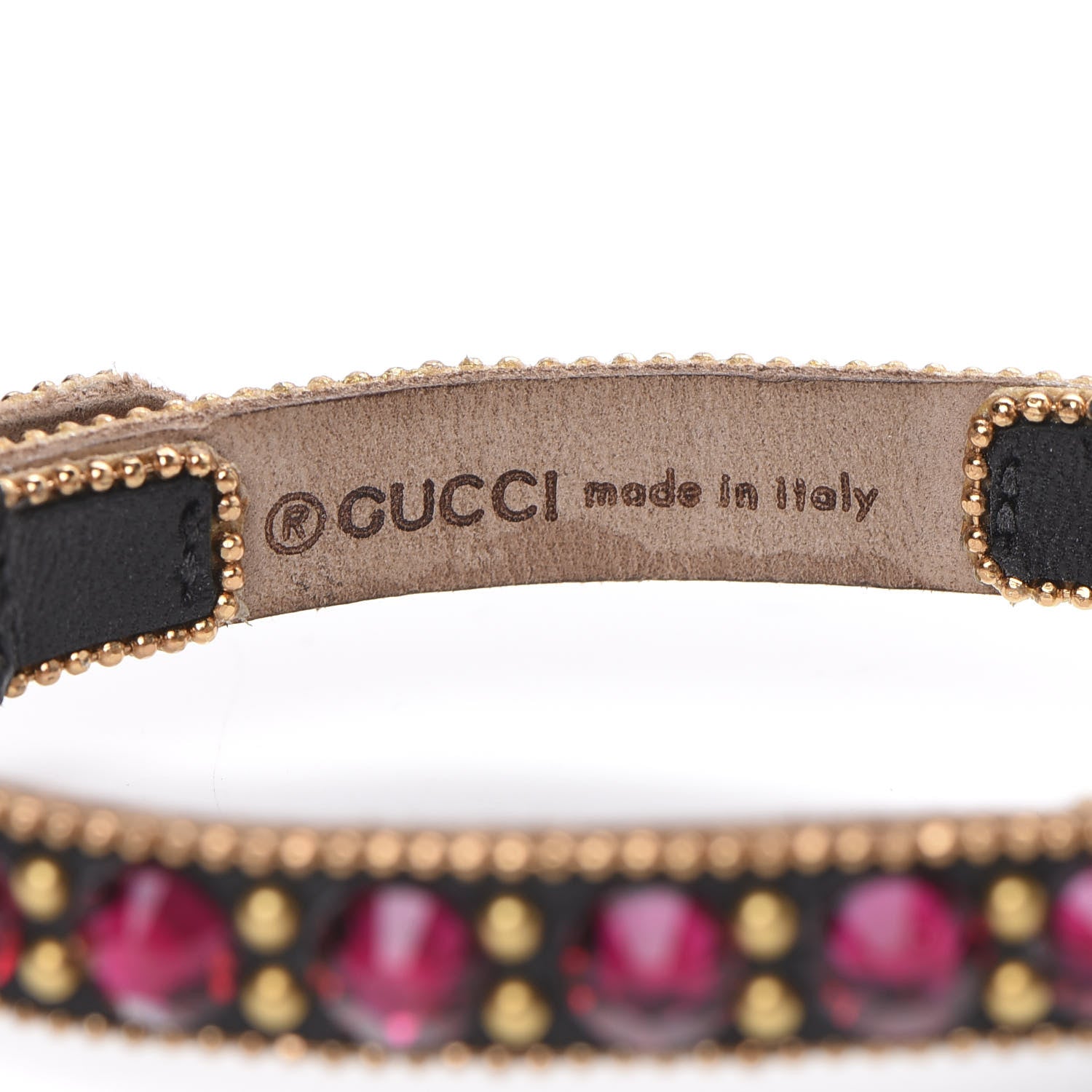 Gucci Calfskin Crystal Double G Bracelet Gold 5 of 5