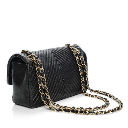 Chanel Calfskin Surpique Chevron Small Flap Black 3 of 10