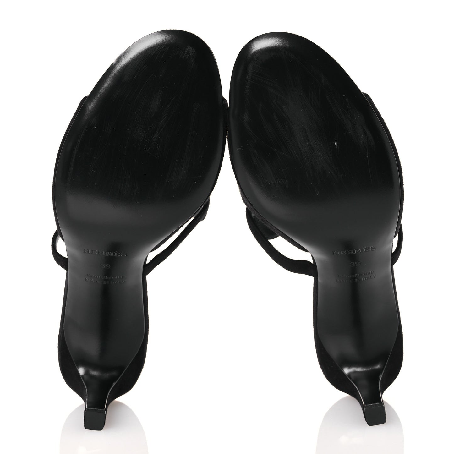 Suede Goatskin Satin Cute Sandals 39 Black