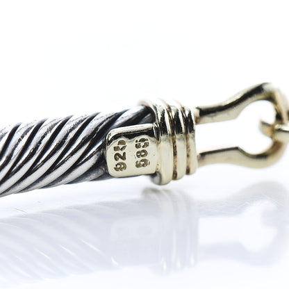 David Yurman Sterling Silver 14K Yellow Gold 5mm Cable Classic Buckle Bracelet 5 of 5