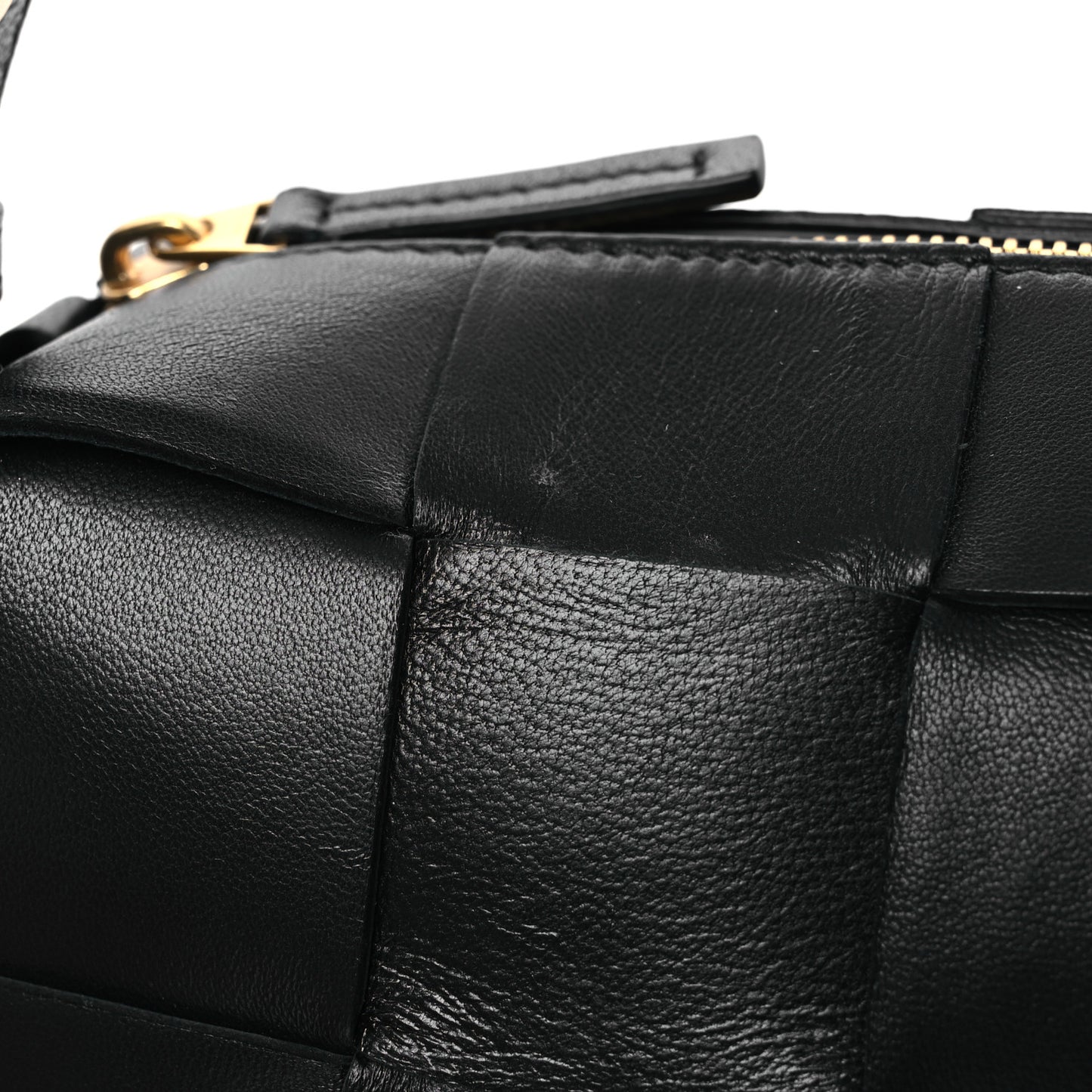 Lambskin Maxi Intrecciato Brick Cassette Bag Black
