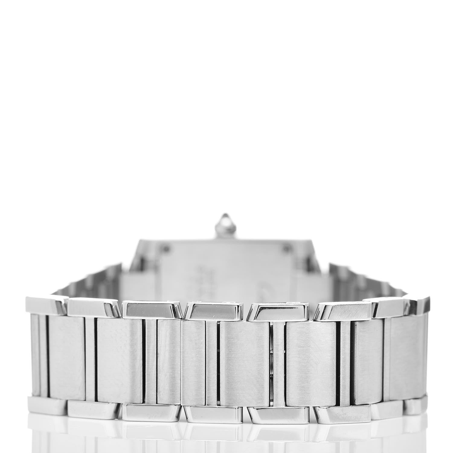 Cartier Stainless Steel Blue Mother of Pearl 20mm Tank Francaise Quartz Watch 4 of 8