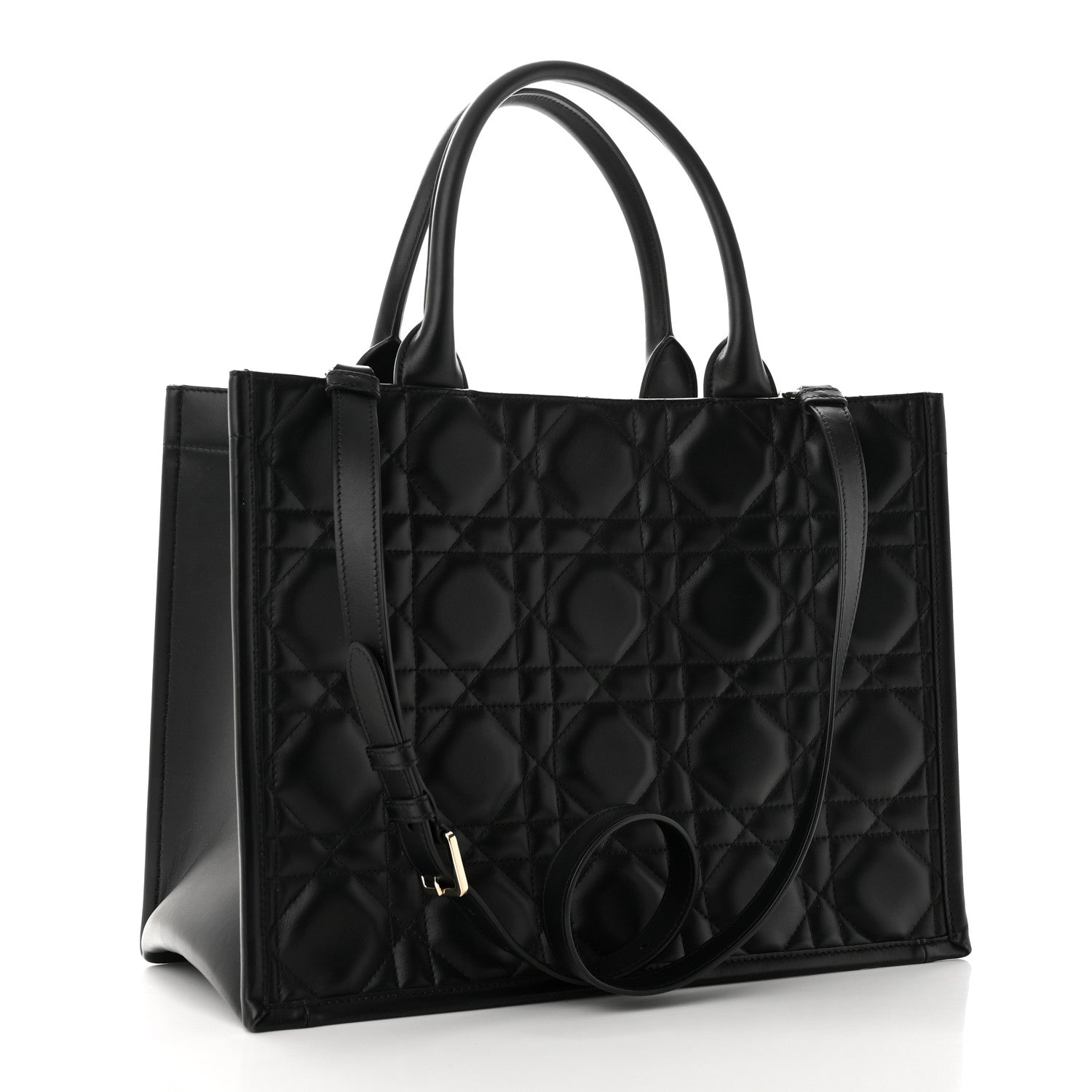 Christian Dior Calfskin Macro Cannage Medium Book Tote Black 2 of 9