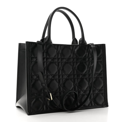 Christian Dior Calfskin Macro Cannage Medium Book Tote Black 2 of 9