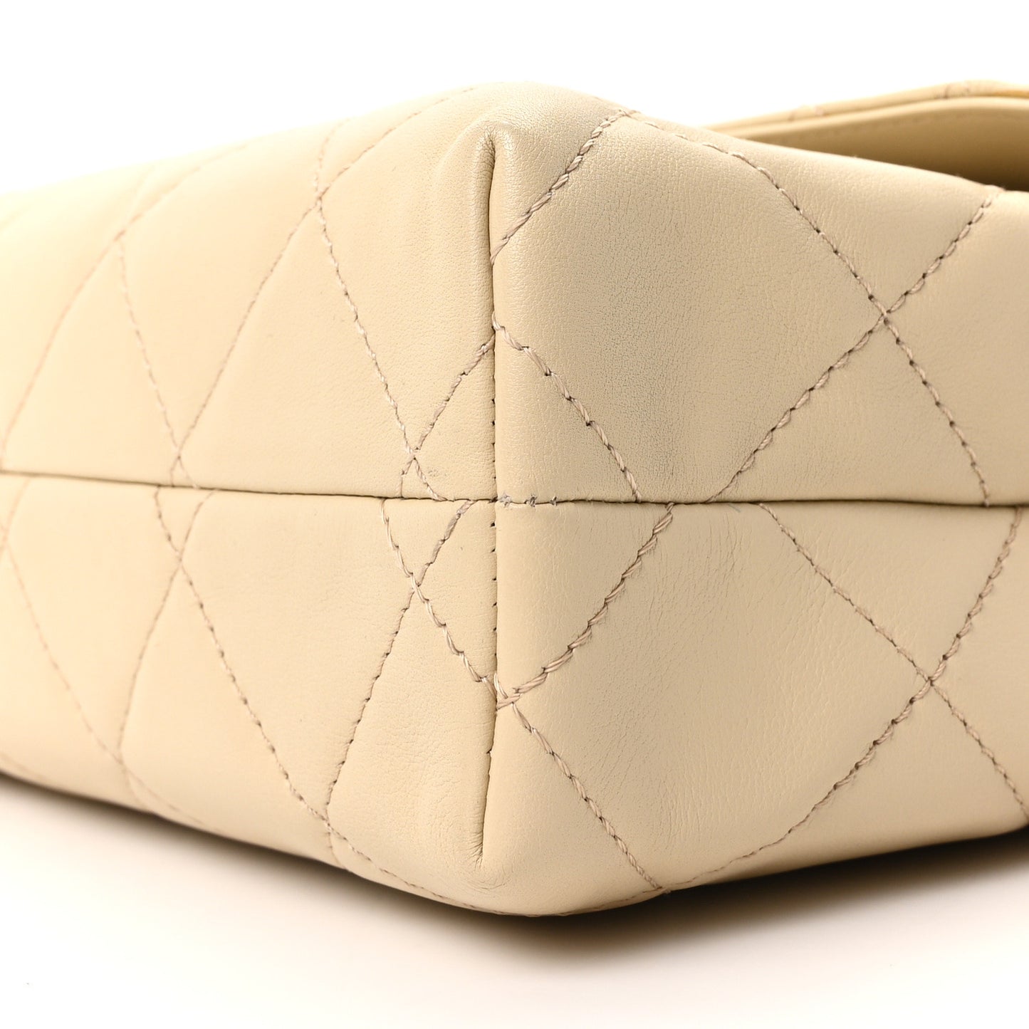 Calfskin Quilted In the Business Flap Bag Light Beige