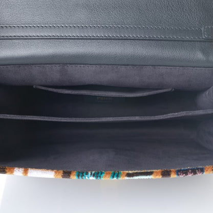 Fendi Velvet Vitello Dolce Fun Fair Kan I Shoulder Bag Tobacco Multicolor Black 5 of 8